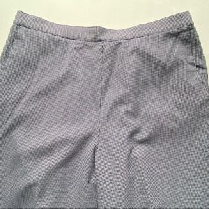 Alfred Dunner Flat Front Comfort Trousers - Black and White Houndstooth